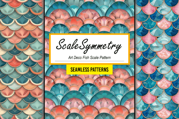 Art Deco Fish Scale Seamless Pattern