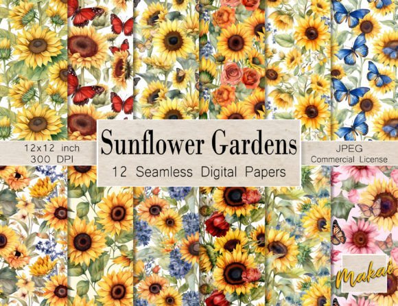 Bring Summer to Life with Sunflower and Butterfly Seamless Pattern
