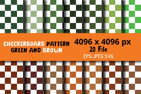 Checkerboard Pattern Green and Brown
