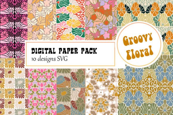Floral Groovy Digital Paper: Creative Assets for Modern Designers