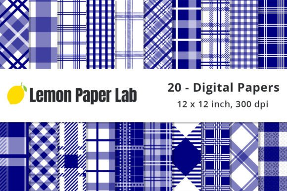 Navy Blue and White Plaid Backgrounds: A Comprehensive Review of Digital Scrapbook Assets