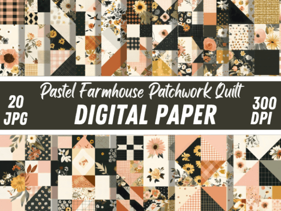 Pastel Farmhouse Patchwork Quilt Pattern: A Versatile Digital Resource for Creative Projects