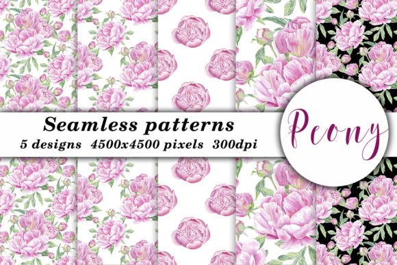 Peony Rose Flower Watercolor Pattern JPG: Integrating Botanical Elegance into Your Creative Workflow