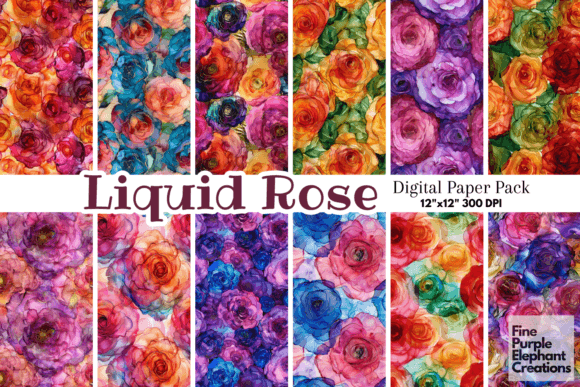 Rose Alcohol Ink Flower Floral Summer Designs