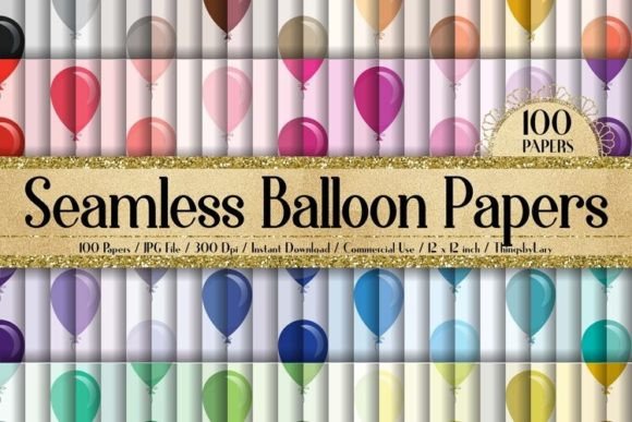 Seamless Balloon Kid Birthday Paper