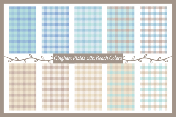 Seamless Gingham with Beach Colors