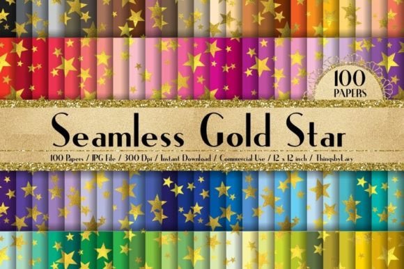 Seamless Gold Foil Star Papers: A Versatile Resource for Digital Creatives