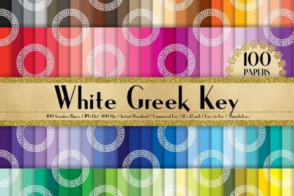Seamless White Circle Greek Key Papers: The Ultimate Digital Asset for Creative Projects