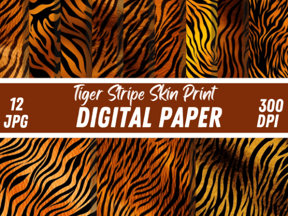 Tiger Stripe Skin Print Papers Pattern