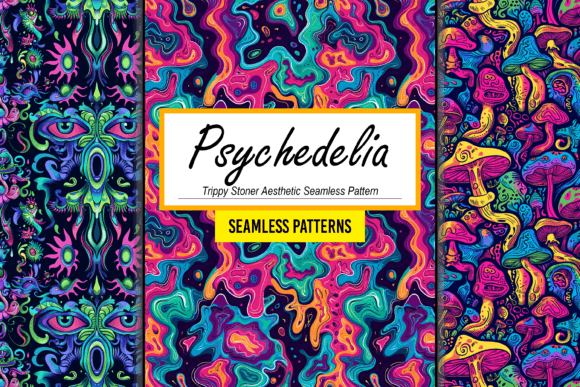 Trippy Stoner Aesthetic Seamless Pattern