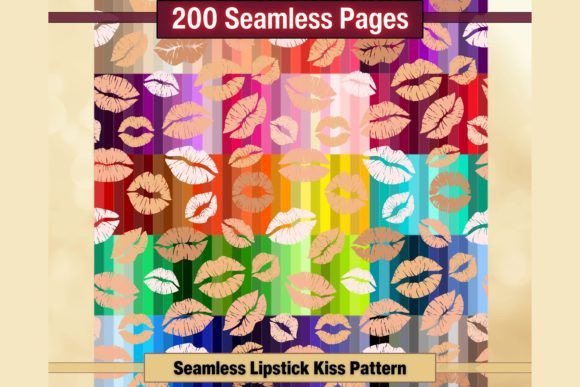 Valentine s Seamless Lipstick Kiss: A Digital Paper Pack for Creative Projects