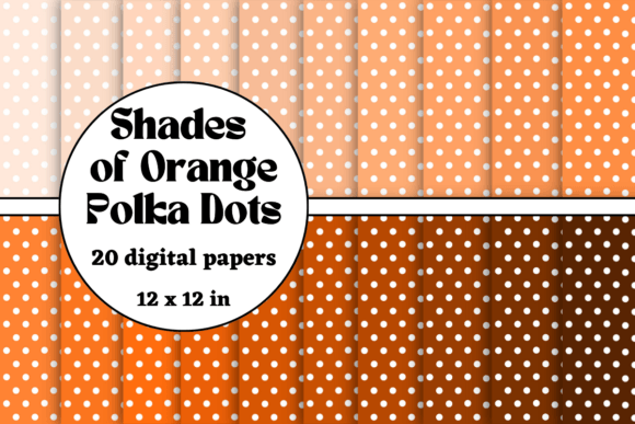 Vibrant Shades of Orange Polka Dots Papers