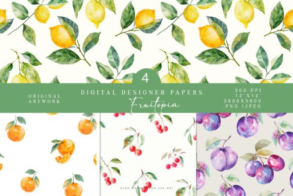 Watercolor Fruit Seamless Pattern Set: Bringing Freshness to Your Creative Projects
