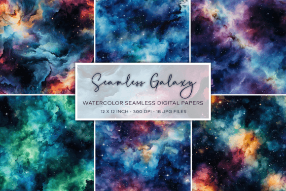 Watercolor Galaxy Seamless Pattern: A Modern Canvas for Digital Creativity